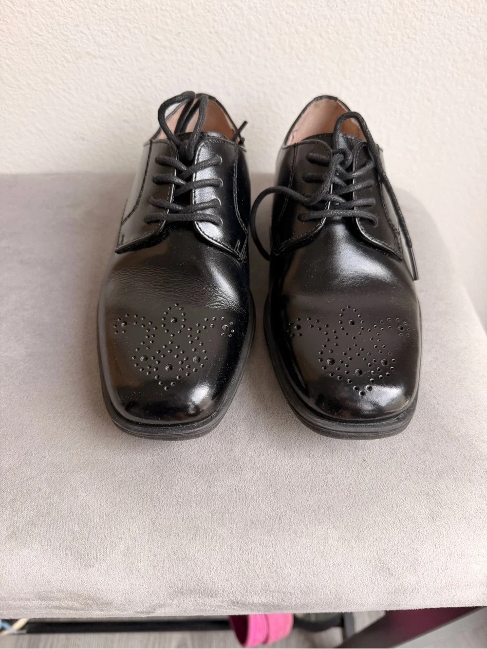 Boys  Black Leather Dress Oxfords